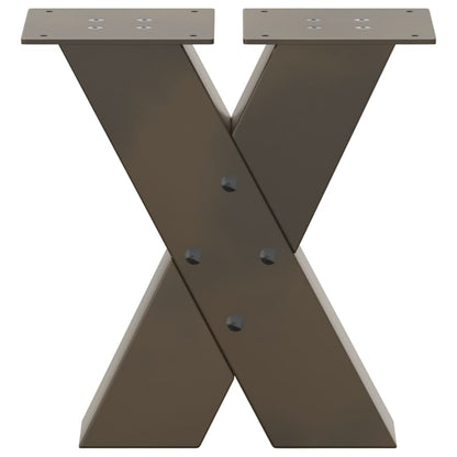 vidaXL Couchtischbeine X-Form 2 Stk. Naturstahl 40x(30-31) cm Stahl