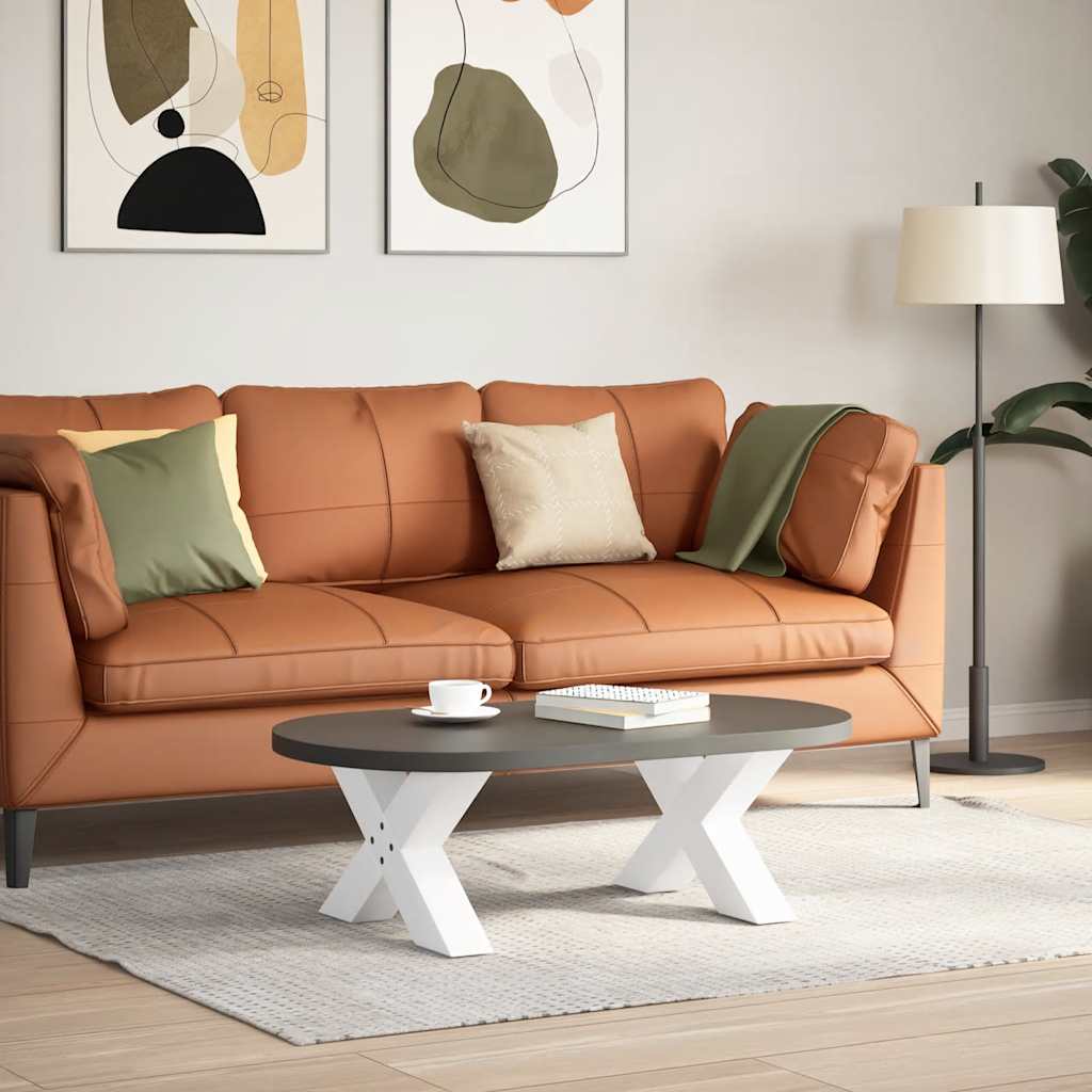 vidaXL Couchtischbeine X-Form 2 Stk. Weiß 50x(30-31) cm Stahl