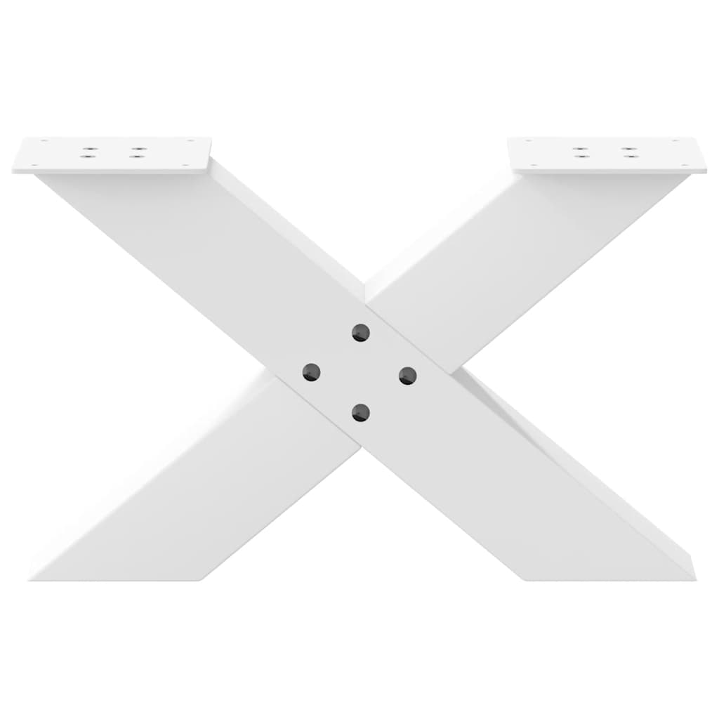 vidaXL Couchtischbeine X-Form 2 Stk. Weiß 50x(30-31) cm Stahl