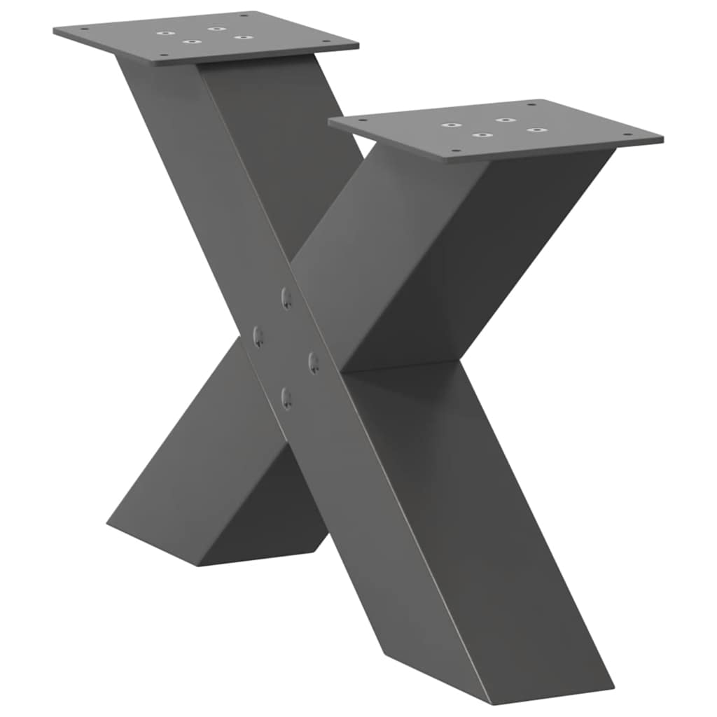 vidaXL Couchtischbeine X-Form 2 Stk. Anthrazit 50x(30-31) cm Stahl
