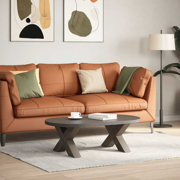 vidaXL Couchtischbeine X-Form 2 Stk. Naturstahl 50x(30-31) cm Stahl