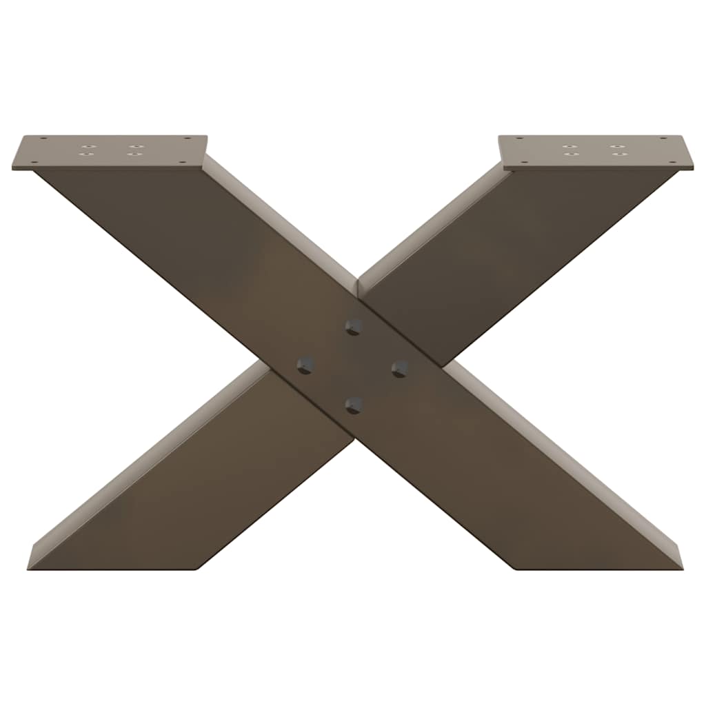 vidaXL Couchtischbeine X-Form 2 Stk. Naturstahl 50x(30-31) cm Stahl