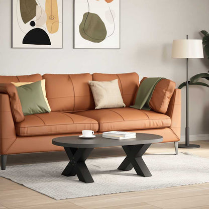 vidaXL Couchtischbeine X-Form 2 Stk. Schwarz 60x(30-31) cm Stahl