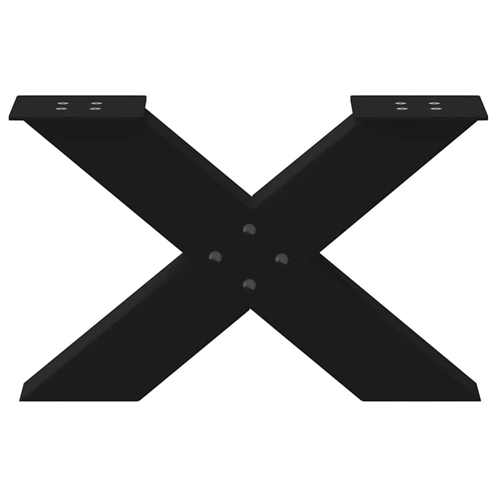 vidaXL Couchtischbeine X-Form 2 Stk. Schwarz 60x(30-31) cm Stahl