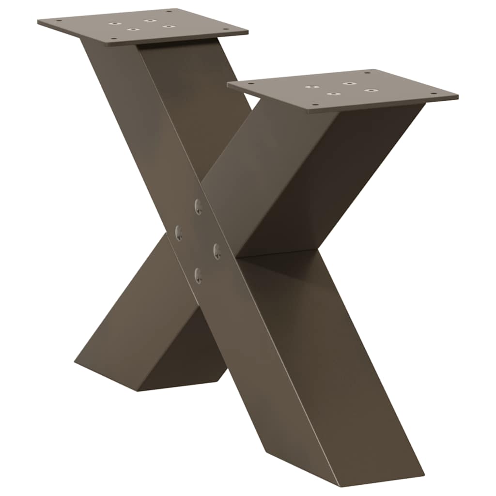 vidaXL Couchtischbeine X-Form 2 Stk. Naturstahl 60x(30-31) cm Stahl