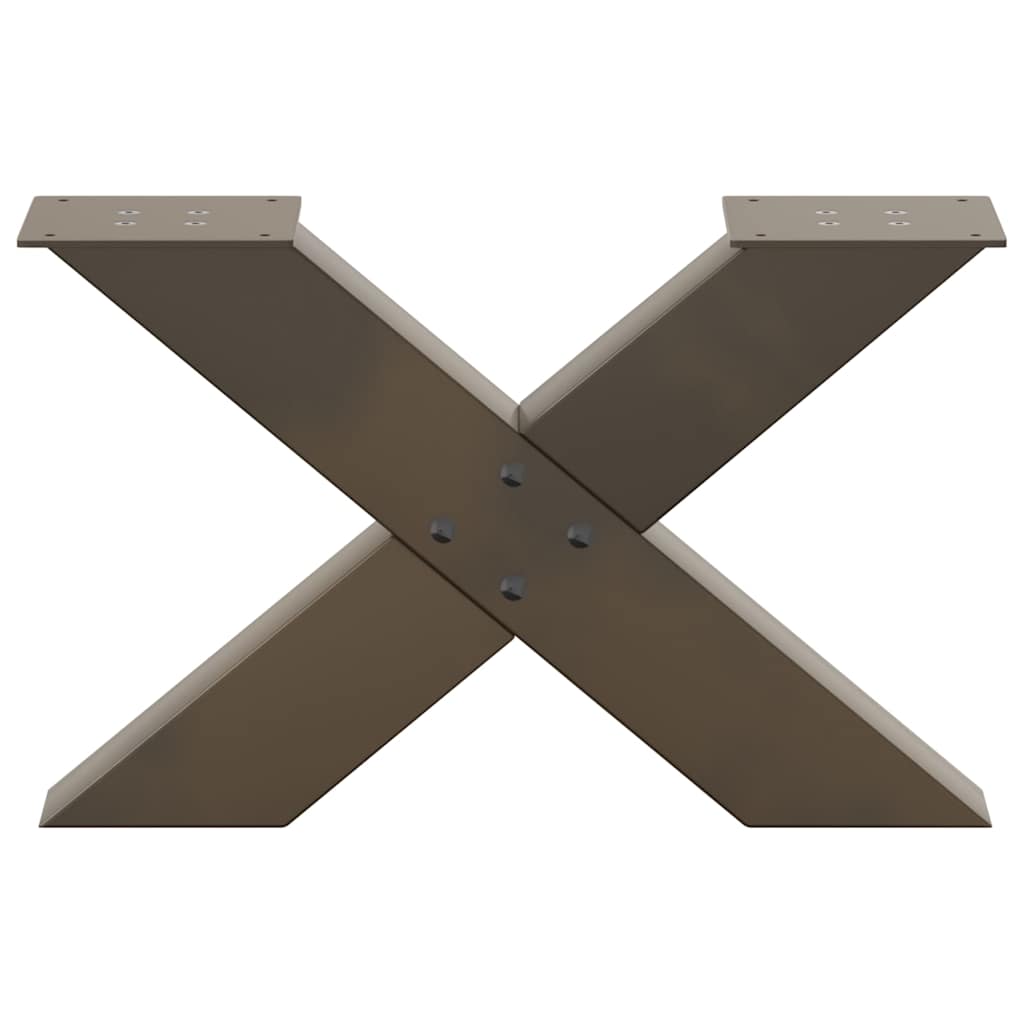 vidaXL Couchtischbeine X-Form 2 Stk. Naturstahl 60x(30-31) cm Stahl