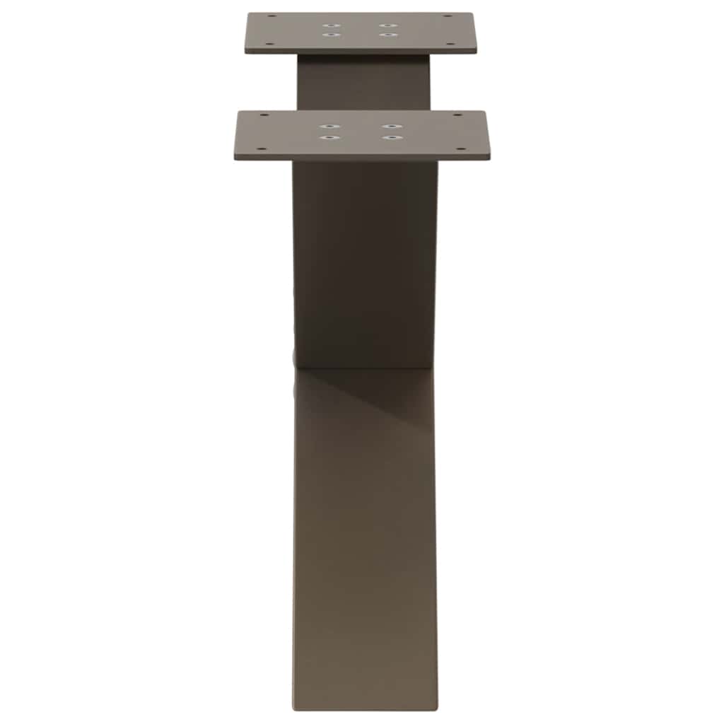 vidaXL Couchtischbeine X-Form 2 Stk. Naturstahl 60x(30-31) cm Stahl