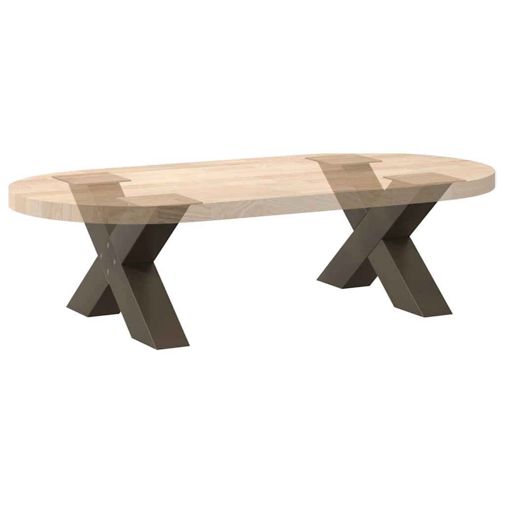 vidaXL Couchtischbeine X-Form 2 Stk. Naturstahl 60x(30-31) cm Stahl