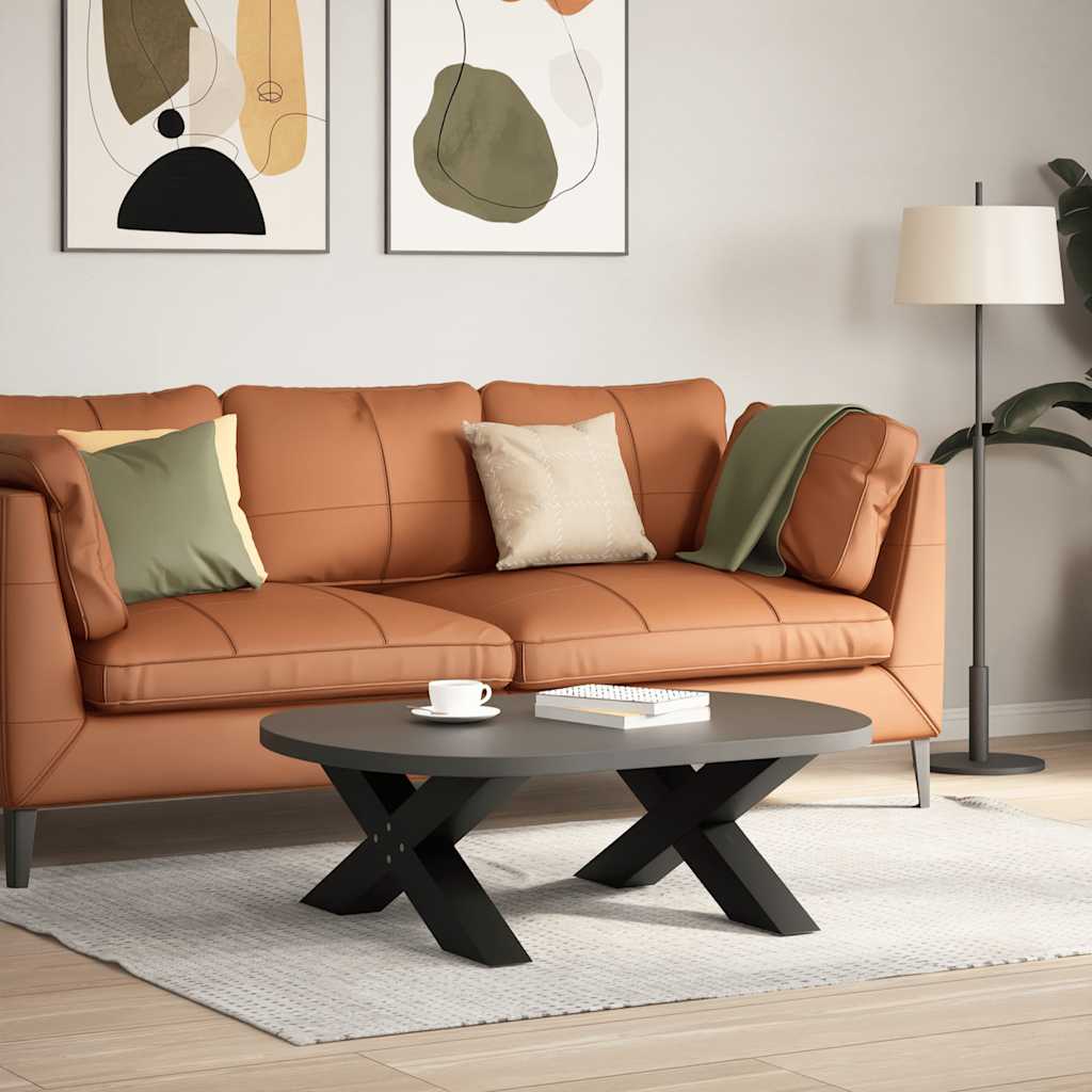 vidaXL Couchtischbeine X-Form 2 Stk. Schwarz 70x(30-31) cm Stahl