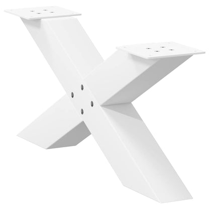 vidaXL Couchtischbeine X-Form 2 Stk. Weiß 70x(30-31) cm Stahl
