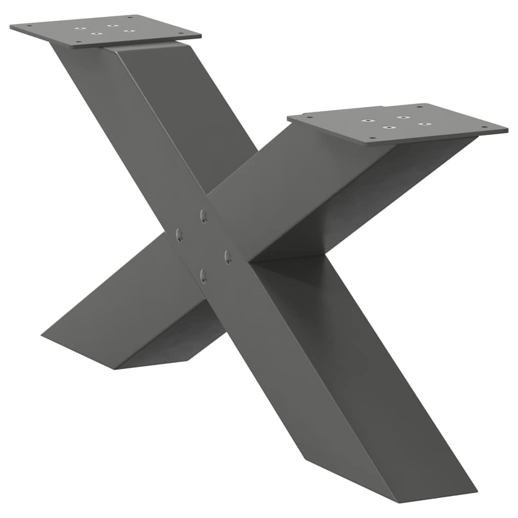 vidaXL Couchtischbeine X-Form 2 Stk. Anthrazit 70x(30-31) cm Stahl