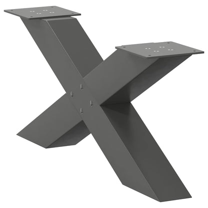 vidaXL Couchtischbeine X-Form 2 Stk. Anthrazit 70x(30-31) cm Stahl