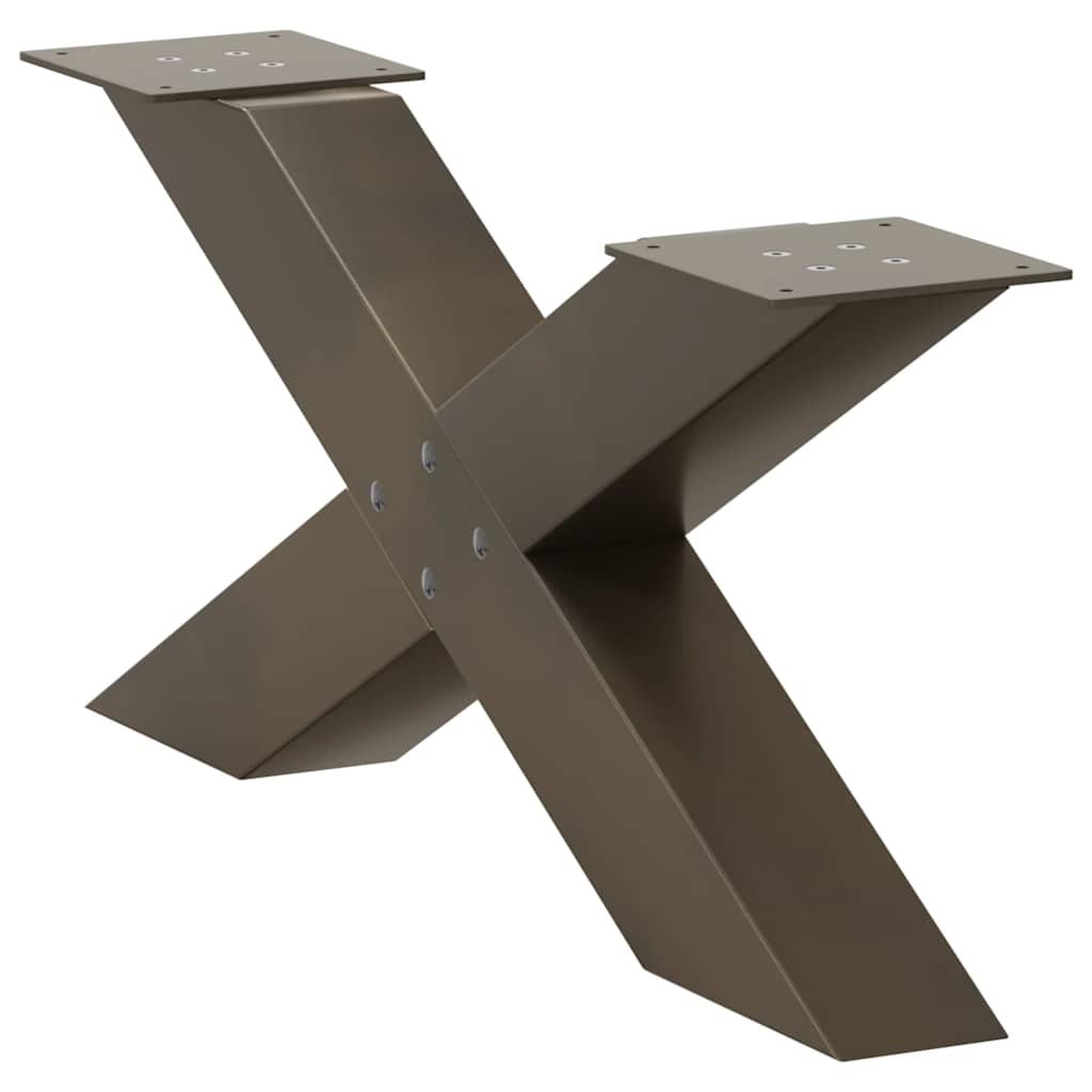 vidaXL Couchtischbeine X-Form 2 Stk. Naturstahl 70x(30-31) cm Stahl