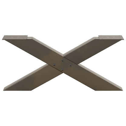 vidaXL Couchtischbeine X-Form 2 Stk. Naturstahl 70x(30-31) cm Stahl
