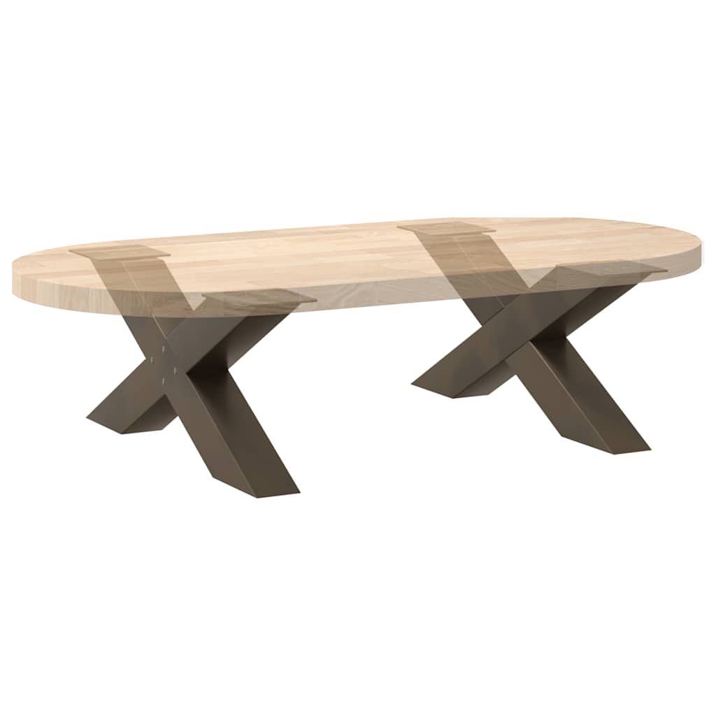 vidaXL Couchtischbeine X-Form 2 Stk. Naturstahl 70x(30-31) cm Stahl