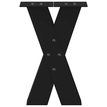 vidaXL Couchtischbeine X-Form 2 Stk. Schwarz 28x(42-43) cm Stahl