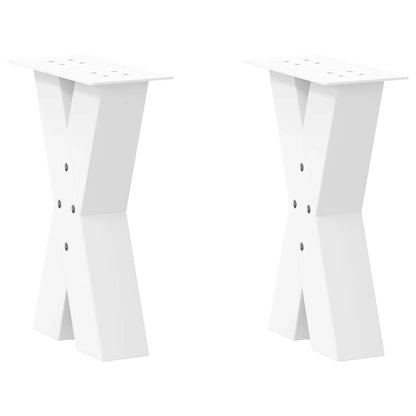 vidaXL Couchtischbeine X-Form 2 Stk. Weiß 28x(42-43) cm Stahl