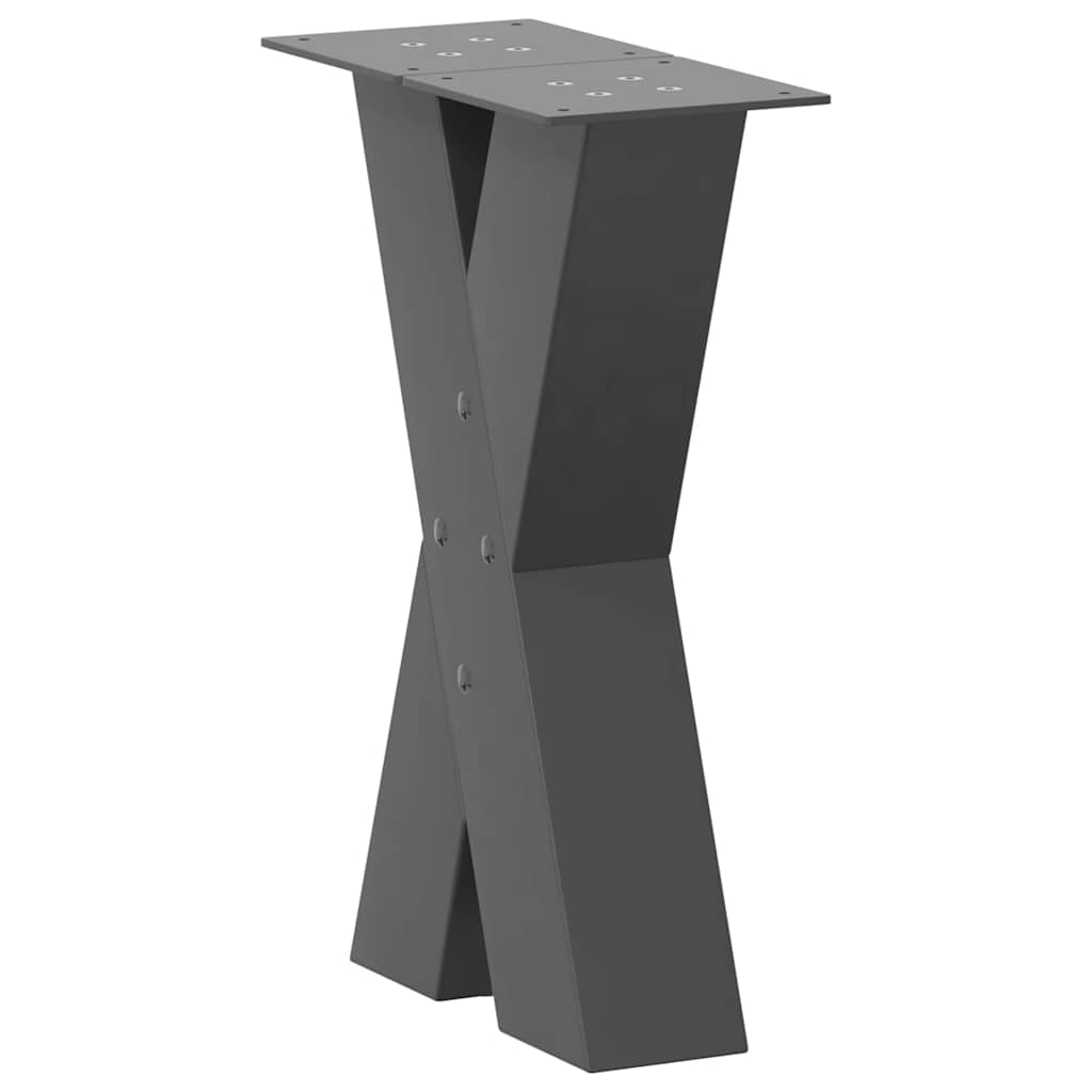 vidaXL Couchtischbeine X-Form 2 Stk. Anthrazit 28x(42-43) cm Stahl