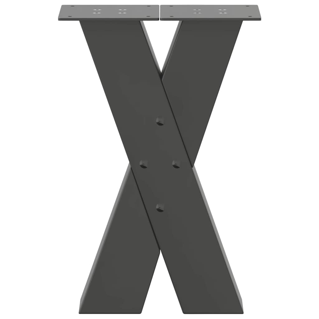 vidaXL Couchtischbeine X-Form 2 Stk. Anthrazit 28x(42-43) cm Stahl