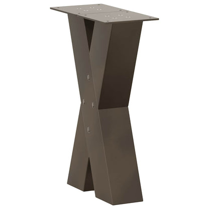 vidaXL Couchtischbeine X-Form 2 Stk. Naturstahl 28x(42-43) cm Stahl
