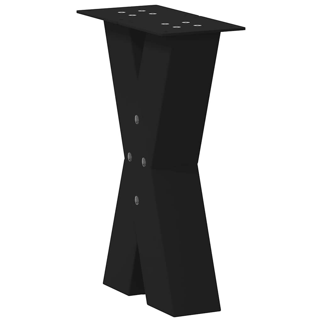 vidaXL Couchtischbeine X-Form 2 Stk. Schwarz 38x(42-43) cm Stahl