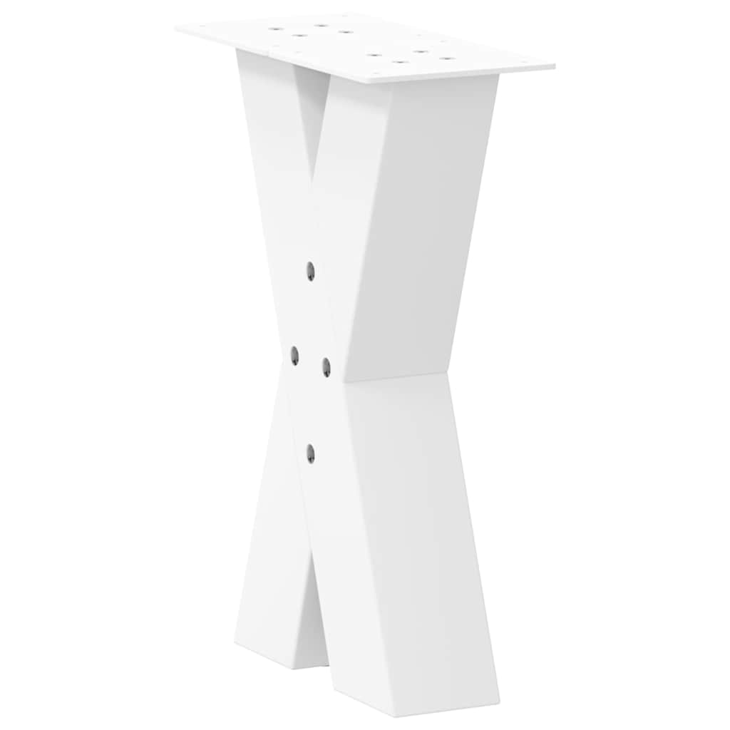 vidaXL Couchtischbeine X-Form 2 Stk. Weiß 38x(42-43) cm Stahl
