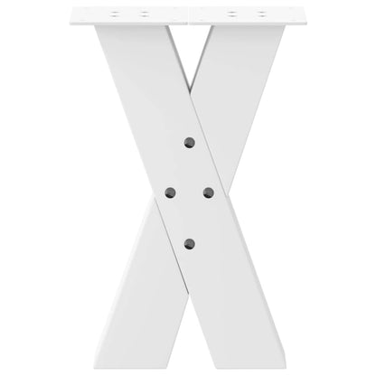 vidaXL Couchtischbeine X-Form 2 Stk. Weiß 38x(42-43) cm Stahl
