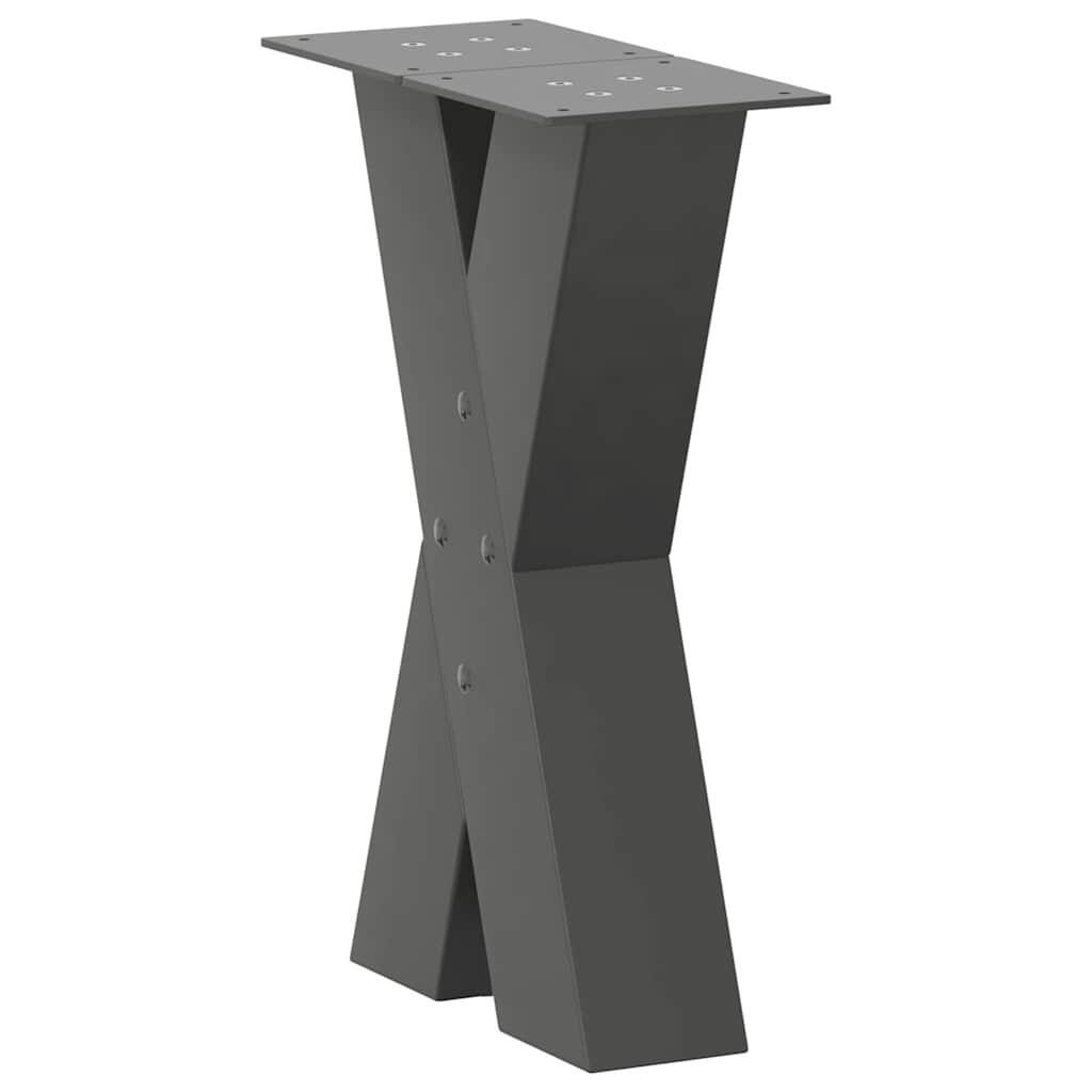 vidaXL Couchtischbeine X-Form 2 Stk. Anthrazit 38x(42-43) cm Stahl