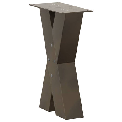 vidaXL Couchtischbeine X-Form 2 Stk. Naturstahl 38x(42-43) cm Stahl