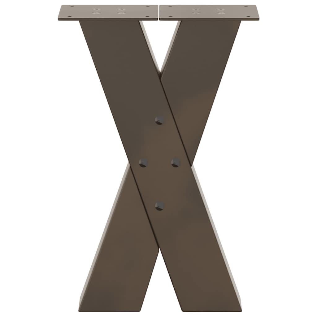 vidaXL Couchtischbeine X-Form 2 Stk. Naturstahl 38x(42-43) cm Stahl