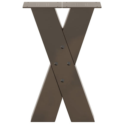 vidaXL Couchtischbeine X-Form 2 Stk. Naturstahl 38x(42-43) cm Stahl
