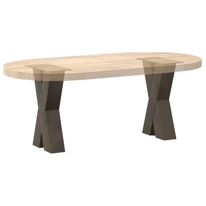 vidaXL Couchtischbeine X-Form 2 Stk. Naturstahl 38x(42-43) cm Stahl