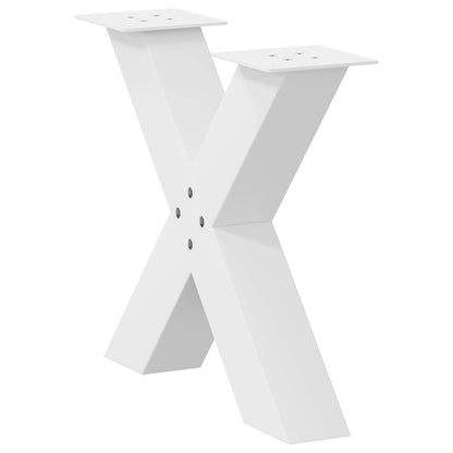 vidaXL Pieds de table basse en X 2 pcs Blanc 50x(42-43) cm Acier