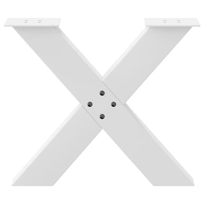 vidaXL Pieds de table basse en X 2 pcs Blanc 50x(42-43) cm Acier