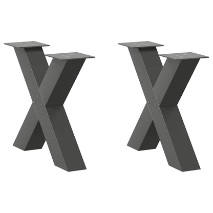 vidaXL Couchtischbeine X-Form 2 Stk. Anthrazit 50x(42-43) cm Stahl