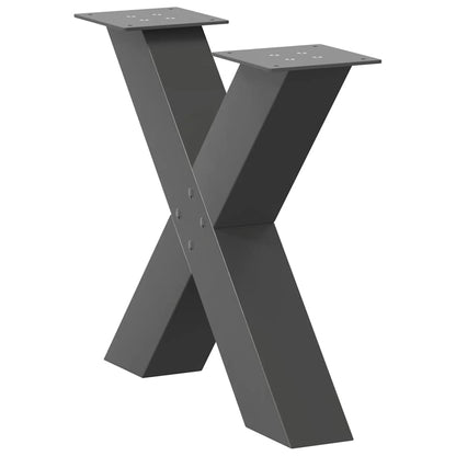 vidaXL Couchtischbeine X-Form 2 Stk. Anthrazit 50x(42-43) cm Stahl