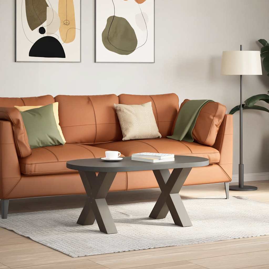 vidaXL Couchtischbeine X-Form 2 Stk. Naturstahl 50x(42-43) cm Stahl