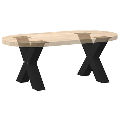 vidaXL Couchtischbeine X-Form 2 Stk. Schwarz 60x(42-43) cm Stahl