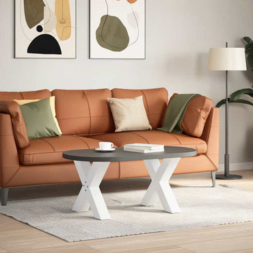 vidaXL Couchtischbeine X-Form 2 Stk. Weiß 60x(42-43) cm Stahl