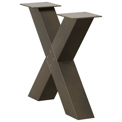 vidaXL Couchtischbeine X-Form 2 Stk. Naturstahl 60x(42-43) cm Stahl