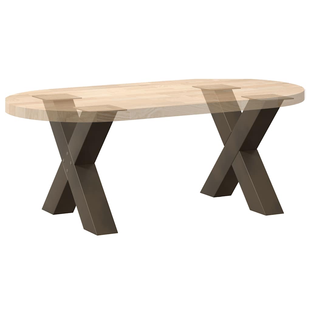 vidaXL Couchtischbeine X-Form 2 Stk. Naturstahl 60x(42-43) cm Stahl