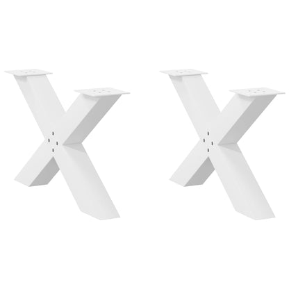 vidaXL Couchtischbeine X-Form 2 Stk. Weiß 70x(42-43) cm Stahl