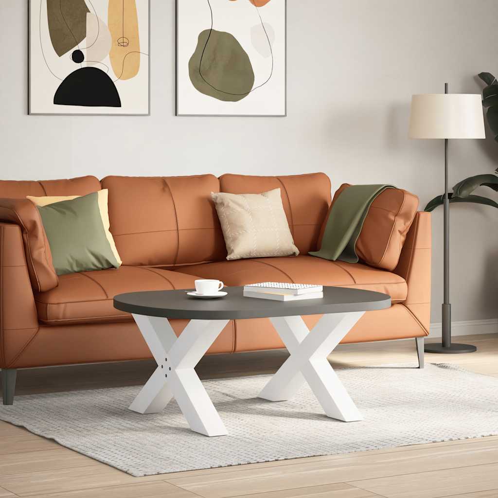 vidaXL Couchtischbeine X-Form 2 Stk. Weiß 70x(42-43) cm Stahl