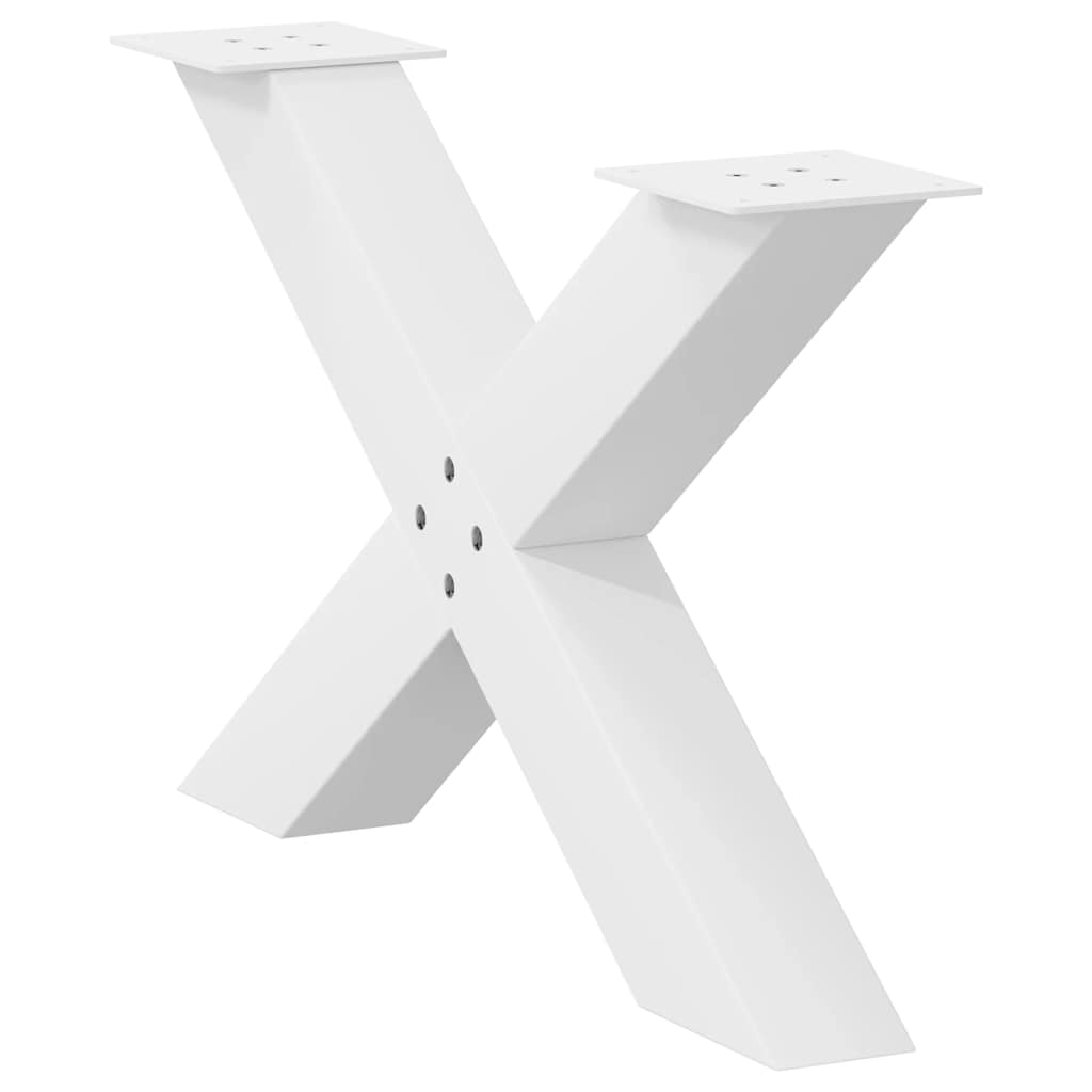 vidaXL Couchtischbeine X-Form 2 Stk. Weiß 70x(42-43) cm Stahl