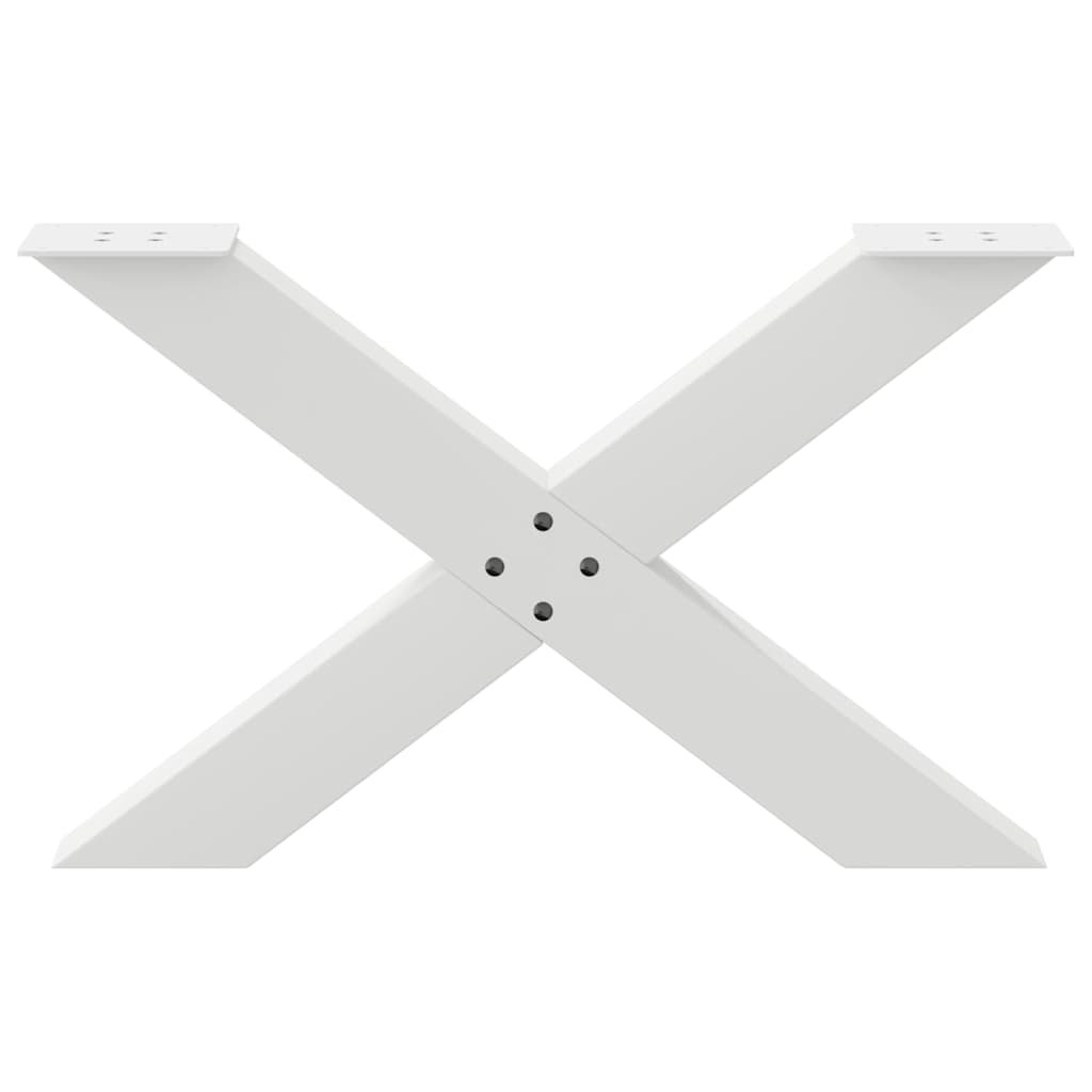 vidaXL Couchtischbeine X-Form 2 Stk. Weiß 70x(42-43) cm Stahl