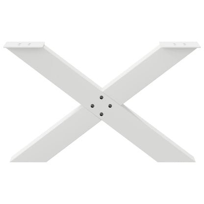 vidaXL Couchtischbeine X-Form 2 Stk. Weiß 70x(42-43) cm Stahl