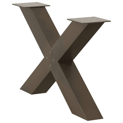 vidaXL Couchtischbeine X-Form 2 Stk. Naturstahl 70x(42-43) cm Stahl