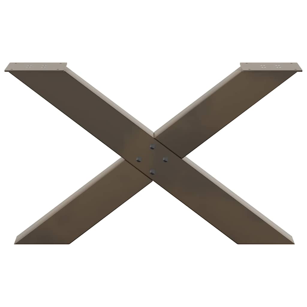 vidaXL Couchtischbeine X-Form 2 Stk. Naturstahl 70x(42-43) cm Stahl