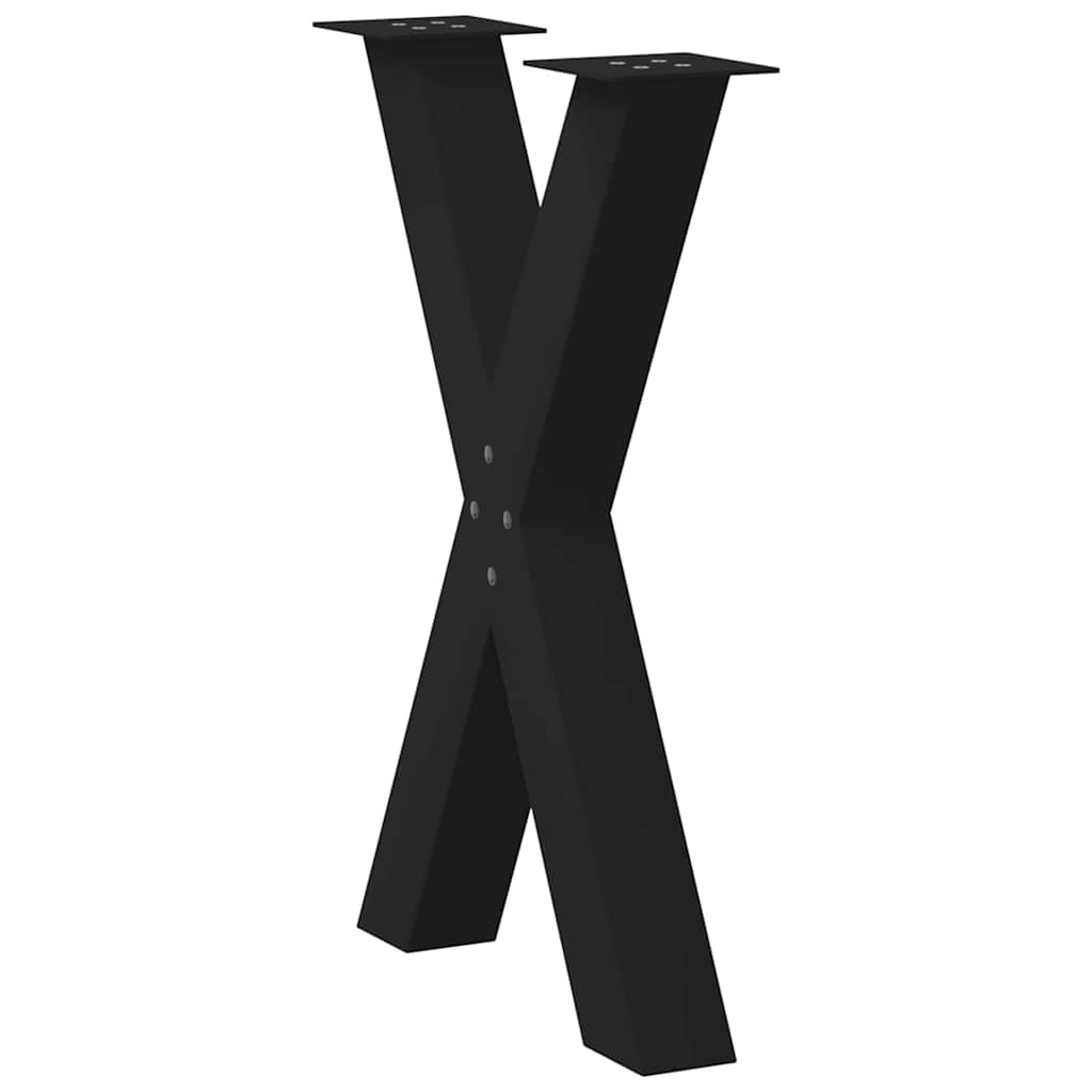 vidaXL Esstischbeine X-Form 2 Stk. Schwarz 50x(72-73) cm Stahl
