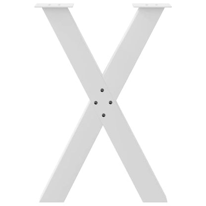 vidaXL Esstischbeine X-Form 2 Stk. Weiß 50x(72-73) cm Stahl